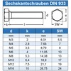 Eisenwaren2000 Hexagonal screws with thread up to head M6 x