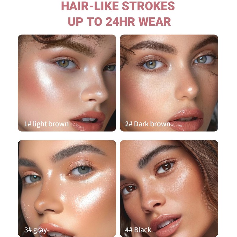 2024 New Magic Eyebrow Pencil with 4 Micro-Fork Tip Long-lasting