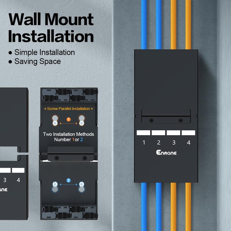 Enmane 4 Port Blank Keystone Patch Panel Shielded Network Patch