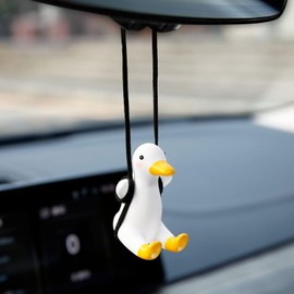 YGMONER YGMONER Super Cute Swinging Duck Car Mirror Hanging Ornament Car Interior Accessories (Duck), right
