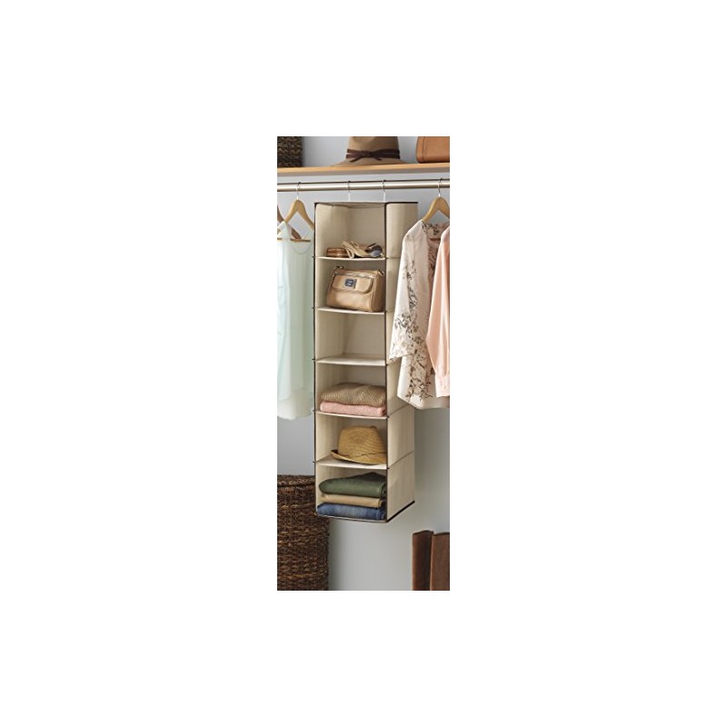 Whitmor Closet Organizer Heavy Duty Canvas 6 Shelf Hanging Accessory