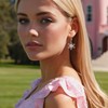 EVER FAITH Snowflake Dangle Earrings, 925 Sterling Silver Pink CZ