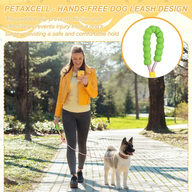 PETAXCELL Dog Leash with Padded Hands Free, 6.6ft/2m Adjustable Bungee
