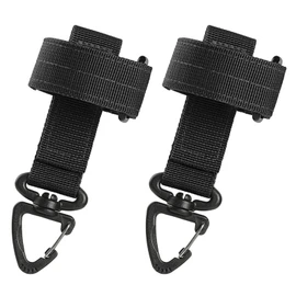Cdemiy Glove Holder, Pack of 2 Glove Holder Belt, Multifunctional Nylon Glove Clip, Adjustable Gloves Holder, Glove Clip for Police Fire Brigade Woker Hikers (Black)