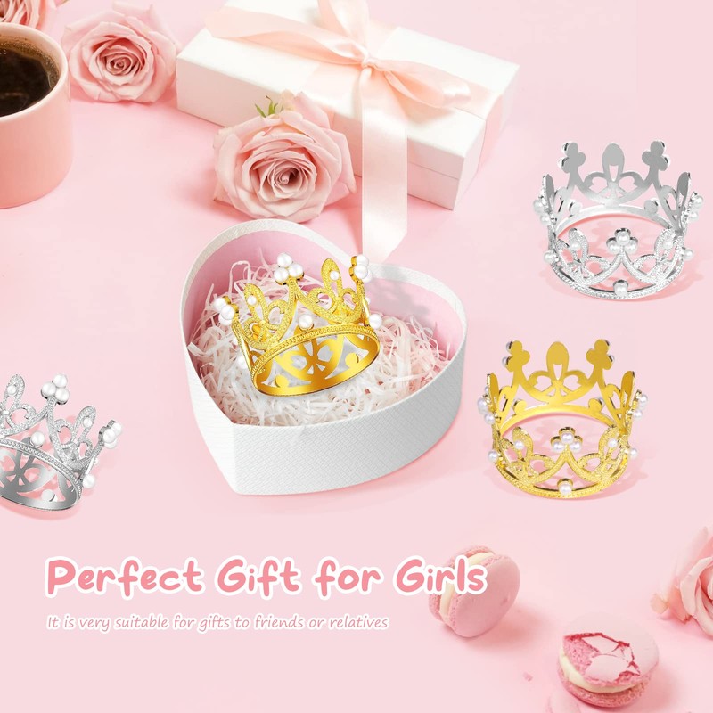 12 piezas de decoración para tartas de corona, mini corona