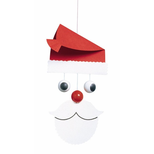 Santa Claus Hanging Mobile - 10 Inches - Handmade in Denmark by Flensted