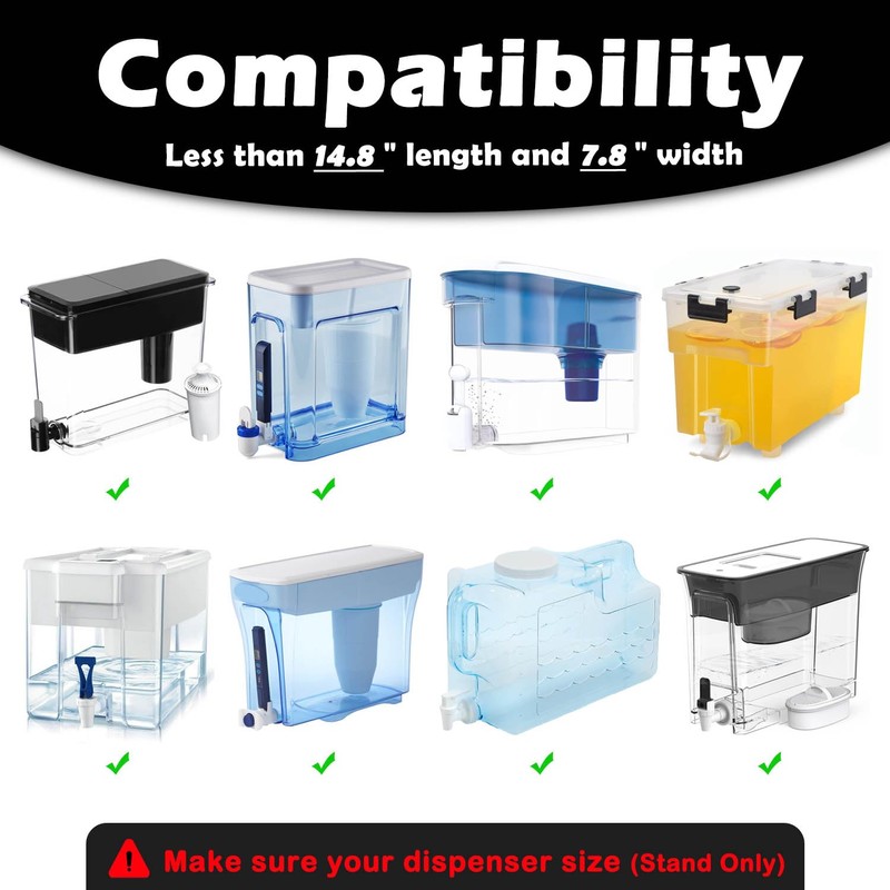 Oxyooh Water Filter Stand for Brita Water Dispenser, Metal, 7.8