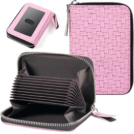 EcoVision Credit Card Wallet, RFID Card Case Wallet, Zipper Card Cases Holder for Men Women, RFID Blocking, KeyChain Wallet, Compact Size Card Organizer Case for Women