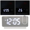 Projection Alarm Clock USB Rechargeable White Light Snooze Function Adjustable
