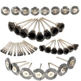 45PC Wire Brushes for Drill Set Stainless Steel Wheel Brushes Dremel Accessories for Rotary Tools - Grinding, Sanding, Polishing