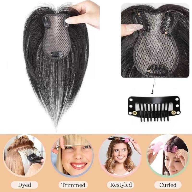 RUNRAYAY Real Human Hair Topper, 360° 3D Coverage Human Hair