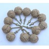 Nautical.Gift.Decor 12 x Knot Nautical Jute Rope Drawer Door Knobs