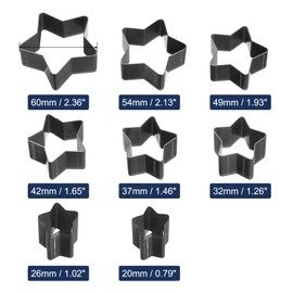 QUARKZMAN Leather Star Shape Punch Cutter Set 8 Sizes Leather Hollow Cutter Kit Durable Punch Die Kit Carbon Steel Leather Punch Tool for Canvas Strap Belt Leathercraft Working 8pcs