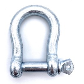 Shackle Curved Shape, Pack of 10, Diameter 8 mm, Embossed Load Capacity (WLL): 200 kg, Galvanised Steel, DIY Shackle, Choice of Sizes (5-16 mm), Diameter 8, 10 x Curved,
