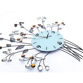 Metal Wall Clocks Crystals Creative (flower)