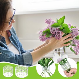 2Pcs Spiral Ikebana Stem Holder Clear Flower Stem Holder 5cm+7cm DIY Bouquet Twister Plastic Floral Arrangement Holder Ring for Vases Decor