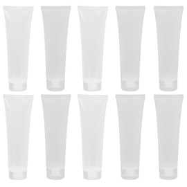 Ipetboom Botellas de Viaje Transparentes, 10 Piezas Tubos Recargables de Plástico a Prueba de Fugas con Tapa para Champú Gel Loción Cosméticos Portáti