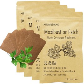 100 Patches Moxibustion Herbal Warming Patch,Soothing for Back&Neck&Shoulder&Knee&Joints Traditional Chinese, Therapy,Self-Heating Pads (12 * 8cm)