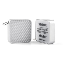 WINTAPE 2 m Measuring Tape Body 200 cm / 80 Inch, Stainless Steel Measuring Tape (2 m with Key Ring, Stainless Steel Measuring Tape, Metal), Silver