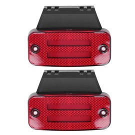 2pcs 12‑24V Square LED Side Marker Lights Clearance Signal Lamp Red Light Color for Car Trailer Truck Boat