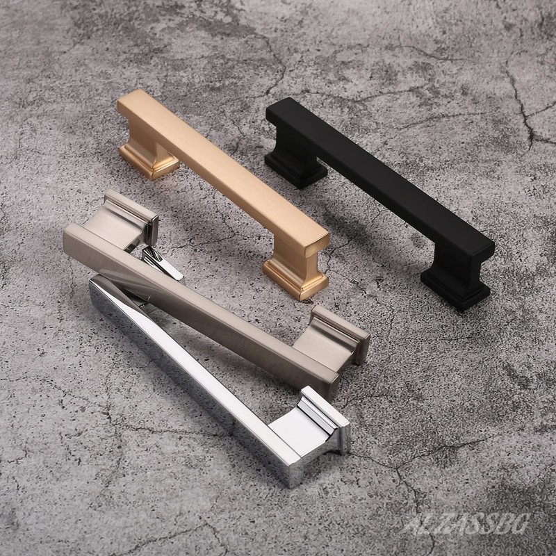 Alzassbg 10 Pack Brushed Satin Nickel Cabinet Pulls, 3-3/4 Inch(96mm)