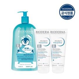 Bioderma 바이오더마 에이비씨덤 젤 무쌍 1L + 아토덤 프리벤티브 200ml x2 (아기 클렌징크림 세트) Bioderma ABCDerm Gel Cleansing 1L + Atoderm Preventive 200ml x2 (Baby Cleansing Cream Set)