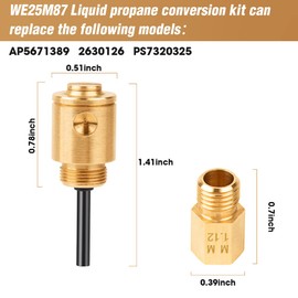 WE25M87 Natural Gas to Propane Conversion Kit for GE | Replaces Part Number : AP5671389, 2630126, PS7320325 | With Instruction | High Quality Brass