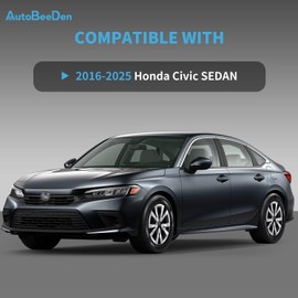 4-Pack Hubcaps Compatible with Honda Civic Sedan 2022 2023 2024 2025, 16 inch 16" Steel Wheel, Wheel Covers Skins, Snap On Tire Cover Replacement (Silver and Black)