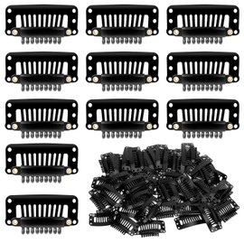 30 Pcs Black 9-Teeth Wig Clips to Sew in Wig Clips to Secure Wig Hair Clips Hair Extension Wigs Snap Clips Comb Small Snap Wig Accessories Clips for Women Small Wig Clips for Hair Extensions