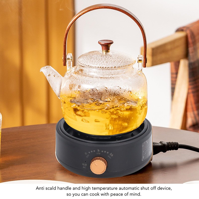 Electric Hot Plate, 360 Deg Heating Countertop Single Portable Electric