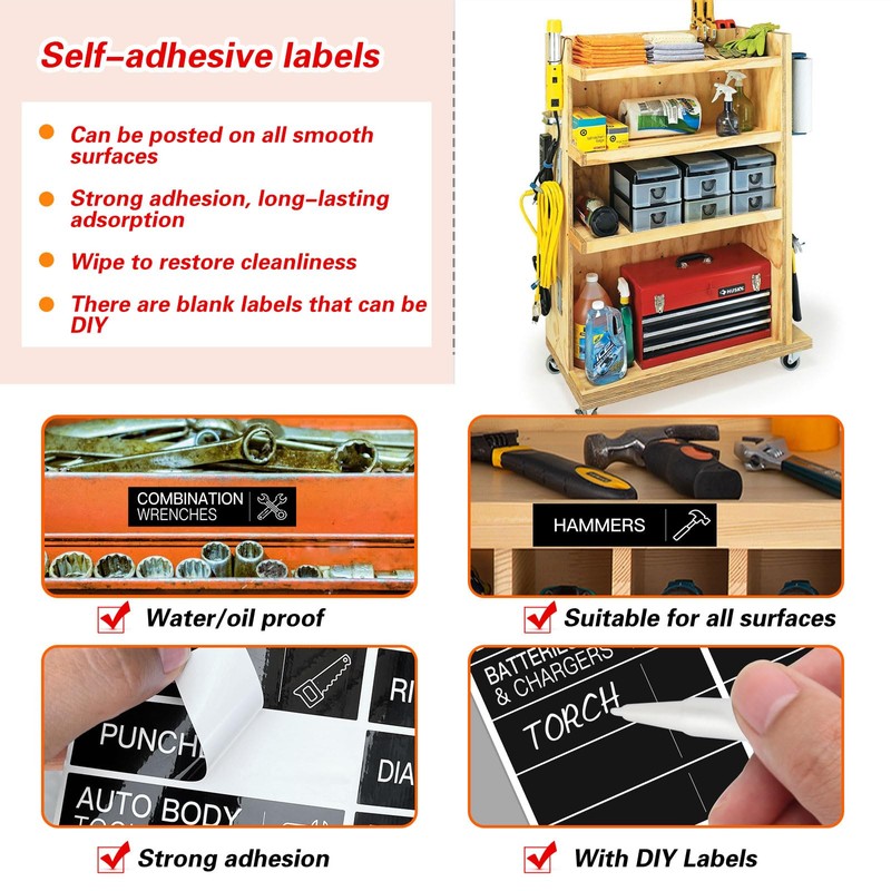 KSIWRE 168 PCS Tool Box Label Stickers, Toolbox Organization Stickers,Tool