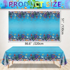 4 Pack Under The Sea Tablecloths Ocean Waves Underwater Table Cover Ocean Animals Table Cloth Ocean Sea Life Tablecloth Ocean Animal Summer Beach Pool Birthday Party Supplies 51 x 86 Inches