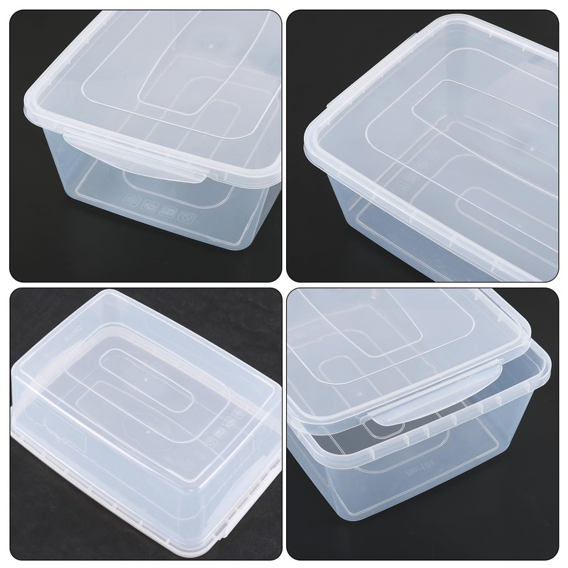 Yuright 14 Quart Clear Plastic Storage Bin, Latching Box Container