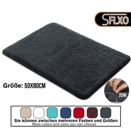 Sflxo Bath Mat, Non-Slip Bath Mat, Machine Washable Non-Slip Bath Mat, Soft, Water-Absorbent Bath Mats, Fluffy Microfibre Bathroom Rug