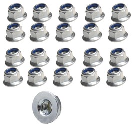 M4 Flange Nuts A2 Stainless Steel, Flanged Insert Nylon Locking Nut (Pack of 20)