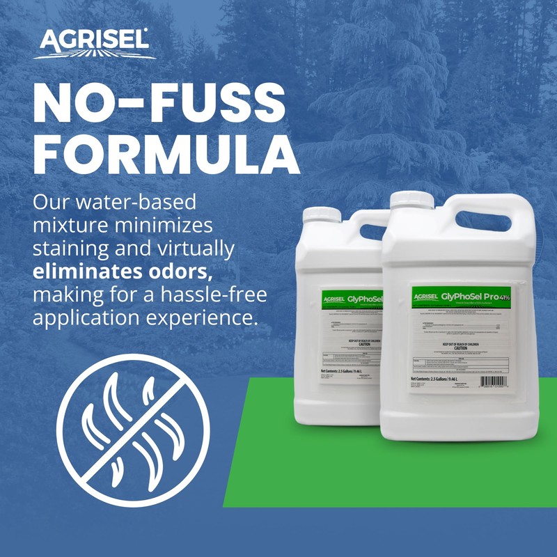 Agrisel GlyPhoSel Pro Weed Killer, Tackles Hard-to-Kill Weeds, Low-Odor, Easy