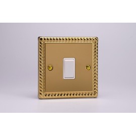 Varilight - 1G 1 or 2W 10A Switch Georgian Brass - XG1W