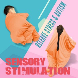 SZSMART Sensory Body Sock for Kids, 40"x27" Full-Body Wrap Stretchy Body Sox to Relieve Stress for Children with Autism, Anxiet (Orange, S/89-112cm)
