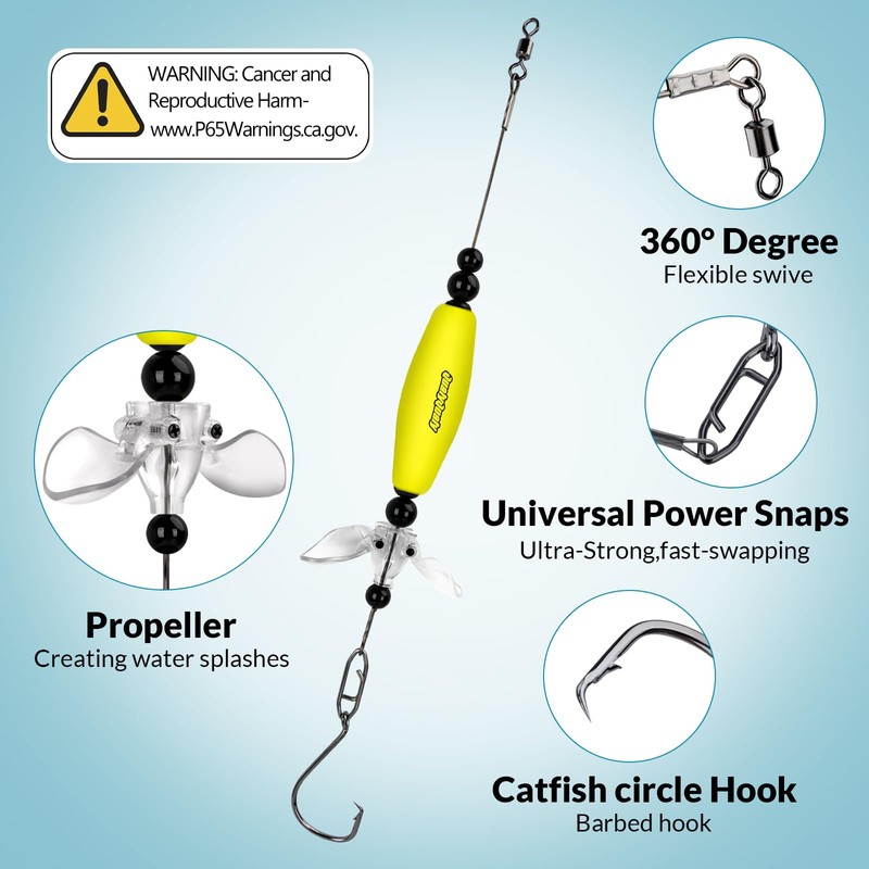 QualyQualy Catfish Float Rigs with Propeller, Fishing Bobbers Santee Rig