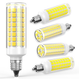 E11 LED Light Bulbs Dimmable 7W Equivalent to Halogen Bulb 75W-80W 730LM, E11 Mini Candelabra Base JD T3 T4 Corn Light Bulb AC 120V for Kitchen Chandelier Home Lighting (Daylight White, 5 Pack)