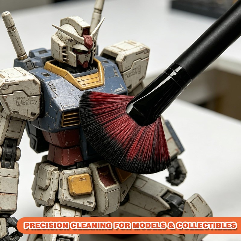 Avavani Model Cleaning Brush, Soft Bristle Fan Brush for Hobby
