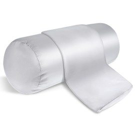 Gjinxi 2 Packs Cervical Neck Roll Pillow Cover with Zipper, Round Neck Pillow Covers Silk Cylinder Pillow Covers Pillowcases Soft Neck Roll Pillow Cover for House Home Decor Cylindrical Pillow Cushion