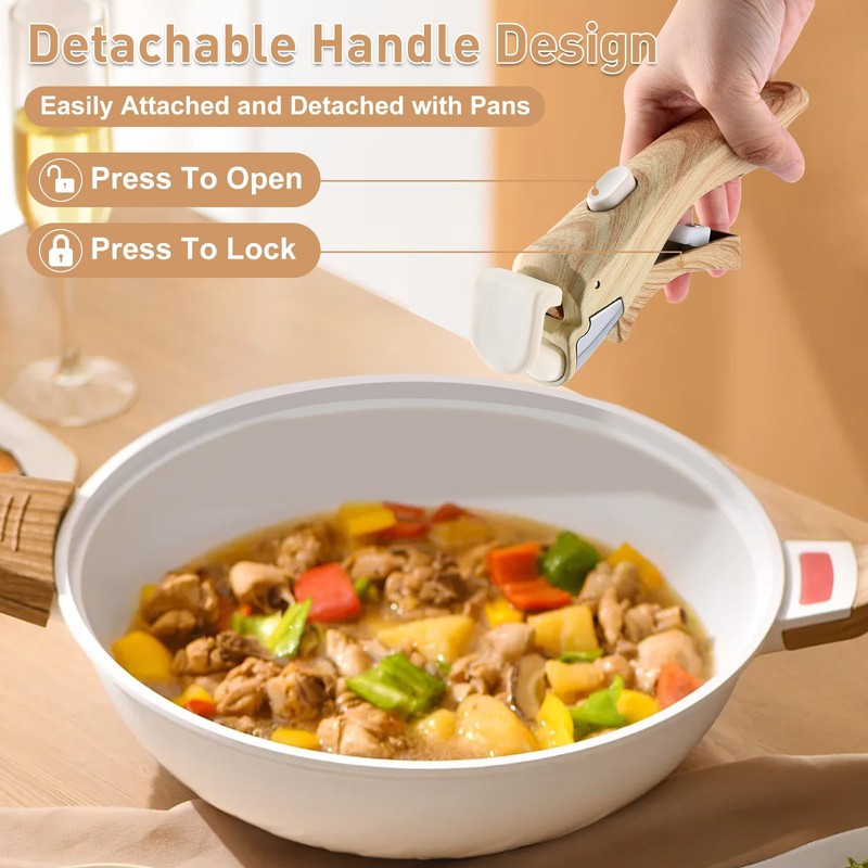 2 Pack Removable Handles for Pots and Pans - Universal
