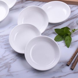 Mengbaobao 6 Pack White Soy Sauce Dish Ceramic Dip Bowl Set, Ceramic Soy Sauce Plates, Porcelain Side Dish for Ketchup Sauce Plate Soybean BBQ Sushi Party, 2.75 Inches