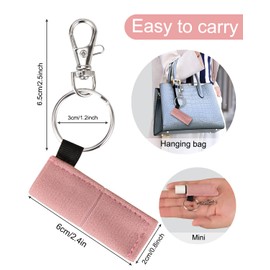 Meiiy Lip Balm Holder Chapstick Holder Sleeves Holder Pouch Elastic Lip balm Holder Lipstick Lip Gloss Holder With Hook Stocking Stuffers Gift for Women (5pcs)