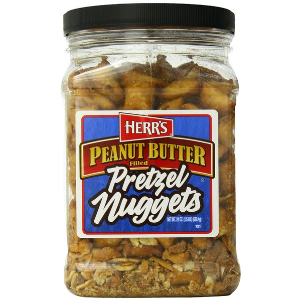 Herr's Peanut Butter Filled Pretzel Barrel, 24 Oz