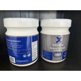 ZEHN-X 180 Count Canister Hand Wipes made with Tea Tree Oil and Aloe Vera