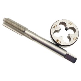 M9x0.5 Tap Die Set RH Right Hand Machine Tool M9 x 0.5 Tap and Die Thread, M9x0.5 Die Threading Tool M9 x 0.5 Metric Thread Tap and Round Die Straight Fluted