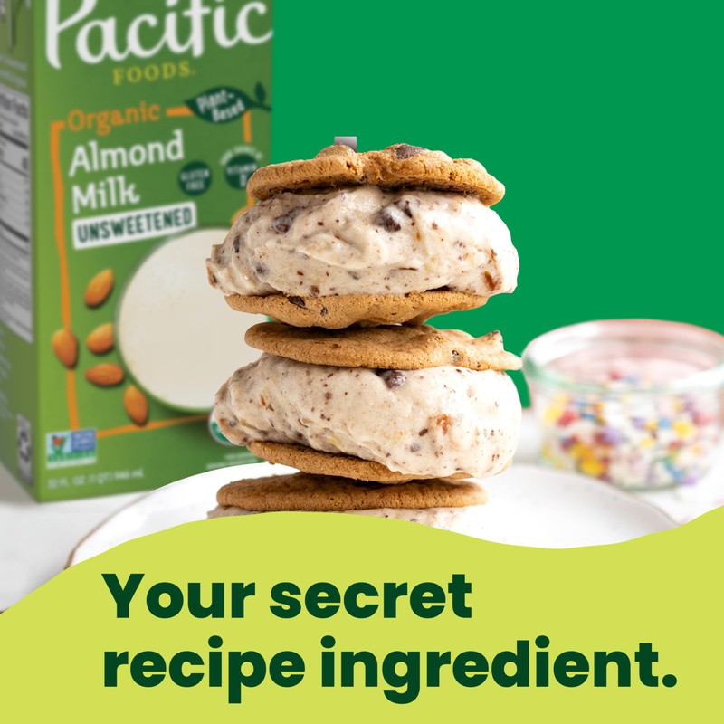 Pacific Foods Organic Unsweetened Almond Milk, Plant Based Milk, 32