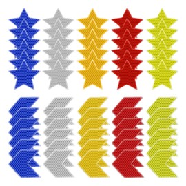 30-Teilige Sternreflektierende Aufkleber Und 30-Teilige Leitschilder Reflektierende Aufkleber, Reflektierende Aufkleber, wasserdichte Aufkleber Und Sicherheitswarnaufkleber.